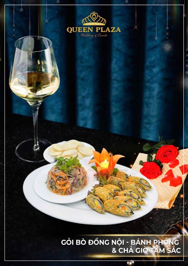 Gỏi bò đồng nội + Bánh phồng & Chả giò tam sắc